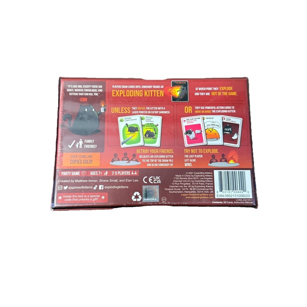 Exploding Kittens Card Game - Original Edition - New & Sealed - Picture 3 of 3